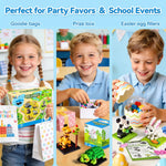 FUN LITTLE TOYS Mini Animal Building Blocks – 12 Pack, No Duplicates, Individually Boxed Zoo Sets for Kids 6-12, Party Favors, Classroom Prizes, Goodie Bag Stuffers & Easter Egg Fillers