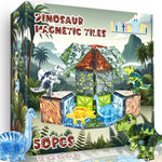 Magnetic Tiles Dinosaur Toys for Kids 3-7 Magnet Building Blocks Toddler Dino Toys - Educational STEM Toys 3 Year Old Boy Gift Learning Resources for Kids Ages 3 4 5 6 7 8 Gifts for 4 Year Old Boys
