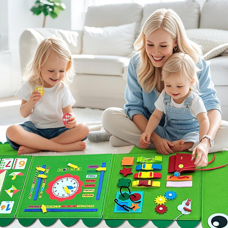 Montessori Busy Board for Toddlers 3-5: Sensory Wall Activity Center for Fine Motor & Cognitive Development