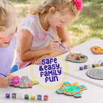 Stepping Stones Painting Kit for Kids - 5 Paint Your Own Garden Stones | 5 Stepping Stones with Paints and Brushes, Crafts for Kids Ages 6-8 - Birthday Gifts for Girls & Boys Ages 6 7 8 9 10 Years