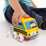 Melissa & Doug K's Kids 4-Piece Soft Toy Car and Truck Set with Removable Wheels for Learning and Development for Babies and Toddlers