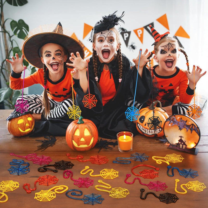 30-Piece Sticky Spider Web Hands: Fun Halloween Party Favors, Classroom Prizes, Goodie Bag Stuffers