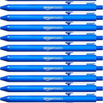 Amazon Basics Retractable Ballpoint Pens with Comfortable Grip for Smooth Writing, Black, Note-Taking, Office and School Supplies, 12-Pack