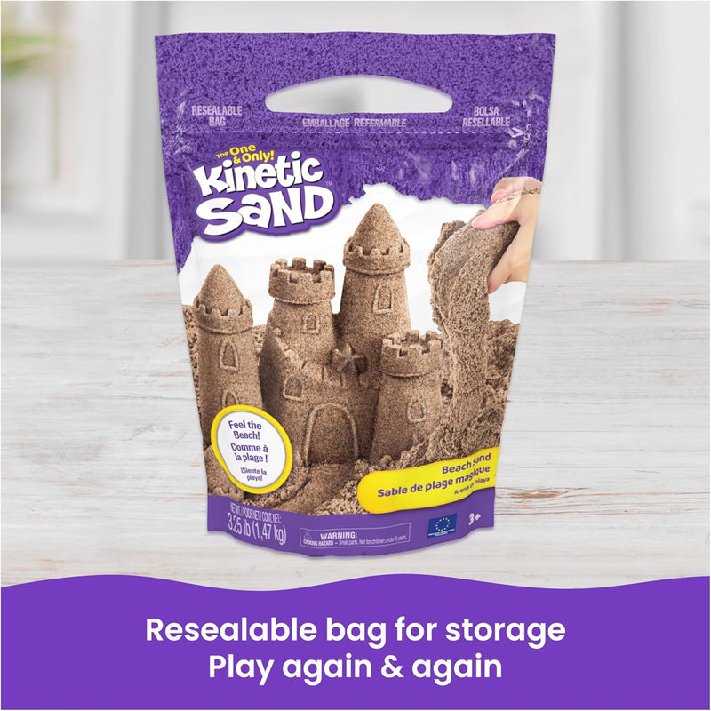Amazon Exclusive Kinetic Beach Sand, 3.25lbs, Moldable and Sensory Toy for Kids Ages 3 and Up