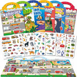 iGetooy 6 Sets Reusable Sticker Book for Toddlers 1-3, Jelly Sticker Books for Toddlers 2-4 Years, Toddler Travel Toys for Kids 2 3 4 Year Old Girls Boys