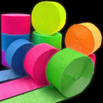 Glow Crepe Paper Streamers: UV Reactive, Neon Party Decor for Blacklight Celebrations