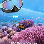 Keary 2 Pack Kids Swim Goggles with Nose Cover for 3-12 Anti-UV Anti-Fog Pool Water Swimming Goggles Boys Girls Youth Toddler