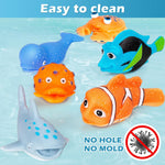 No Hole Mold Free Baby Bath Toys for Kids Ages 1-3, Water Toys for 6-12 Months Infants with Storage Bag, Baby Shark Toys for Pool, Bathtub, Beach, Shower, Tub,Ideal Gifts for Kids Boys and Girls