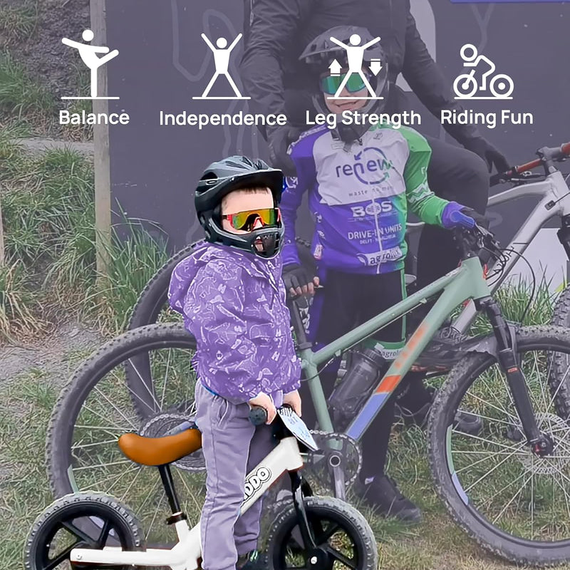 KRIDDO Toddler Balance Bike for 2-5 year olds, 12 inch push bike with customization options