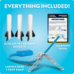 National Geographic Air Rocket Launcher Science Kit for Kids 8–12 with Glow-in-the-Dark Foam Rockets and Adjustable Launch Base