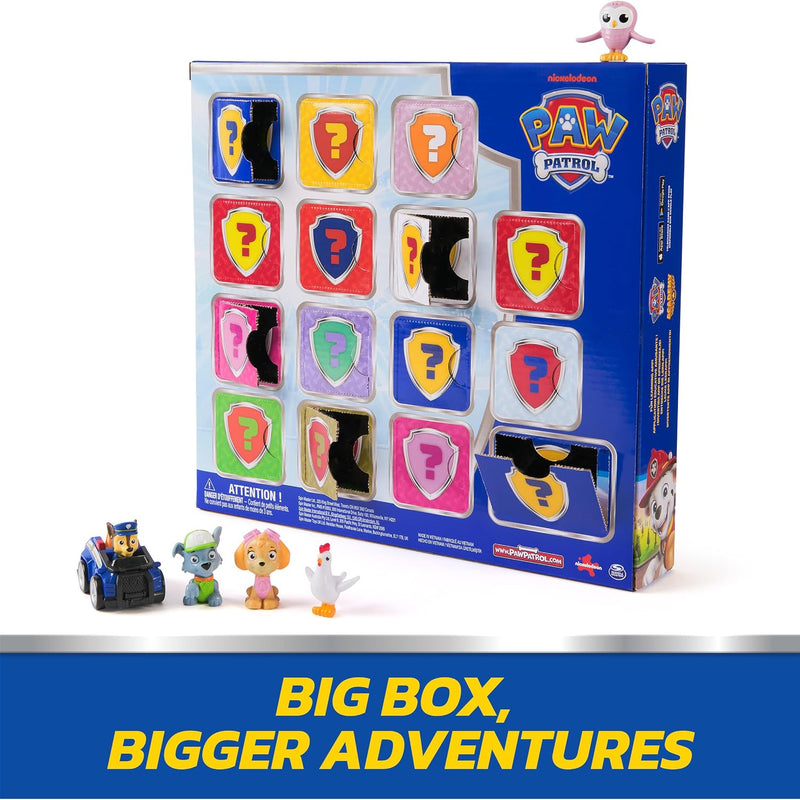 Paw Patrol Rewards Box Gift Pack, 8 Mini Figures, 2 Animal Figures, 4 Sticker Sheets & 1 Pup Squad Racer, Kids Toys for Boys & Girls Ages 3 and Up