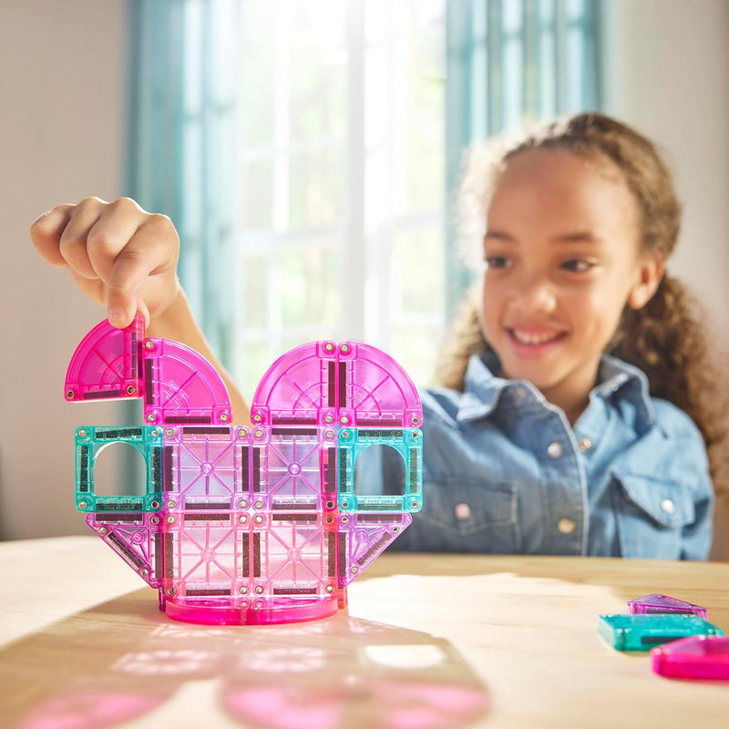MAGNA-TILES microMAGS 26-Piece Heart to Heart Travel Set, The Original Magnetic Building Brand