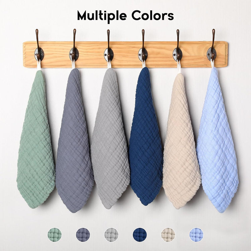 Unnivoll Muslin Burp Cloths Baby 12''X12'', Baby Washcloths 6 Pack, 100% Cotton Baby Wash Cloths Absorbent and Soft for Newborn Infants Kids Boys Girls - Multicolor