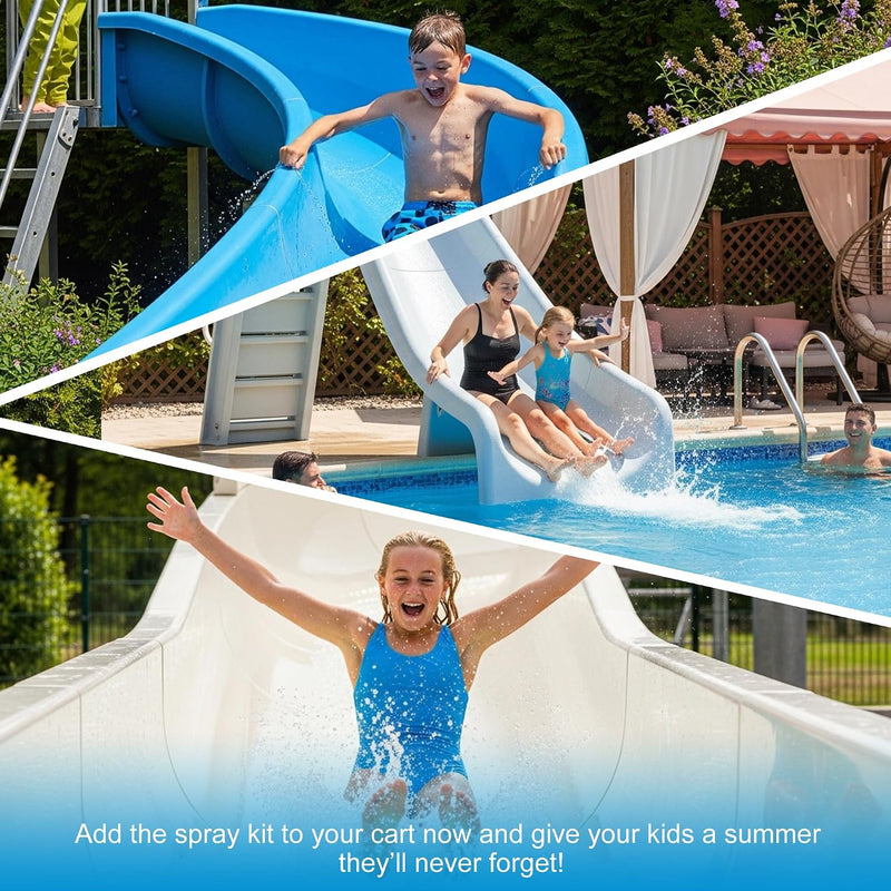 Pool Slide Water Tubing Kit, Spray Hose Kit/Parts for Inground Pool Slide, Swimming Pool Slide Water Sprayer