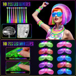 OLUPP Glow in the Dark Party Supplies, 264 PCS Light Up Party Favors with LED Glasses,Glow Sticks,Finger Lights,LED Hair Clips,Slingshot,Glasses Molds,Butterfly Bracelet for Birthday,Raves,New Year