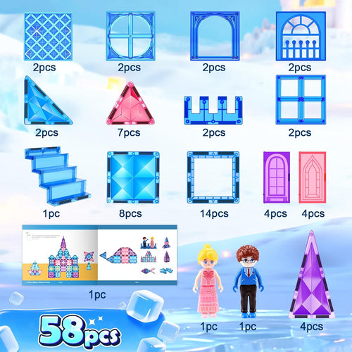 Soyee Diamond Magnetic Building Blocks Princess Toys for 3-8 Year Old Girls and Boys