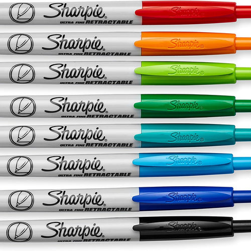 Sharpie Retractable Permanent Markers, Ultra Fine Point, 8 Count
