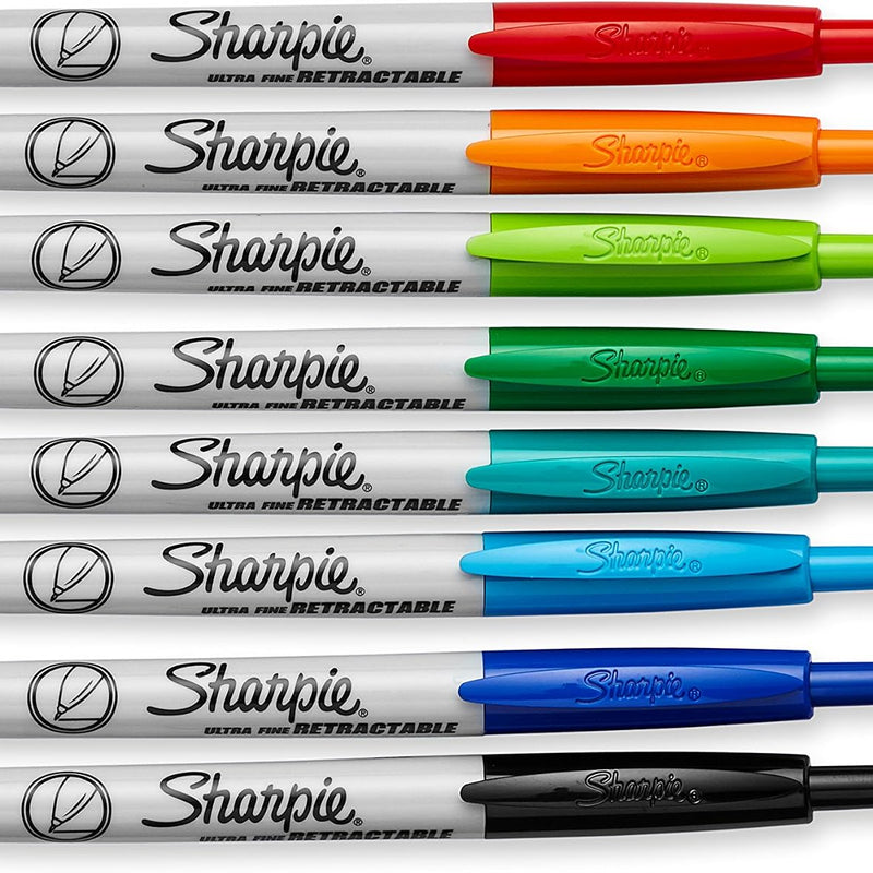 Sharpie Retractable Permanent Markers, Ultra Fine Point, 8 Count