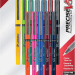 Pilot Precise V5 Rollerball Pens, Extra Fine Point 0.5 mm Black Pens, Black, Pack of 12 - Ideal for School, Journaling & Office Writing