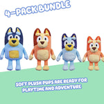 Bluey Heeler Family Stuffed Animals Set of 4, 7-8”, Soft Bingo, Bandit, and Chilli Plush Figure Toys, Cuddly Plush Toys for Kids Ages 3+