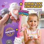 Nutty Toys Squishy Cat Set - 2" Soft Silicone Kawaii Kitties, Top Stress Relief Toy 2026 Unique Gifts for Teens Kids Women Men Adults Best Teenage Girls Teen Boy Tween Christmas Stocking Stuffers Idea
