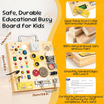 25-in-1 Montessori Busy Board with LED Lights, Sensory Activities for Toddlers 1-3 Years