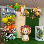 Jungle Safari Animals Balloons: Vibrant Foil Balloons for Kids' Wild One Zoo Birthday Party Decor