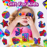 14 Pack Pop Fidget Sensory Toys Party Favors for Kids 4-8 8-12 Year Boys Girls Mini Fidget Toy Bulk Bubbles Popper for Easter Basket Stuffers Stress Toy for Birthday Party Favors Toddler Toys