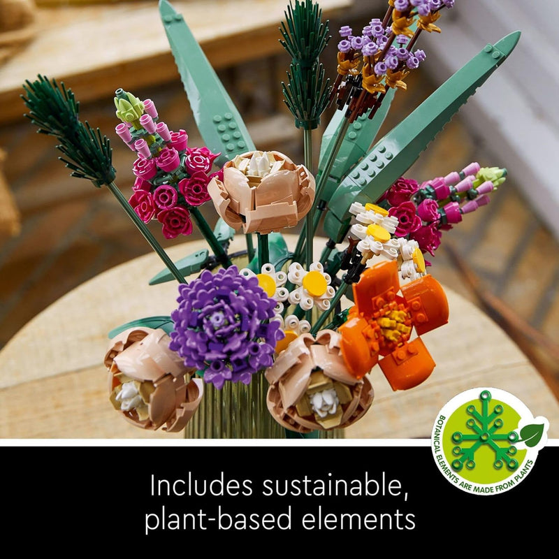 LEGO Artificial Flower Bouquet Building Set, Ages 18+, Small Fake Flowers for Home Decoration, Gift for Birthdays, 10280