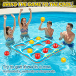 Inflatable Tic Tac Toe Pool Game Set - Fun Pool Toys for Kids Teens Adults | with 10 Balls, for Family, Party, Beach, Outdoor & Indoor, 2-10 Players
