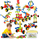 170 Pcs Building Toys for Kids Ages 4-8 with Toy Box Storage, Idea Guide, Building Blocks STEM Toys for 3 4 5 6 7 8 9 Year Old Creative Kids Activity, Christmas Birthday Gifts for Boys Girls