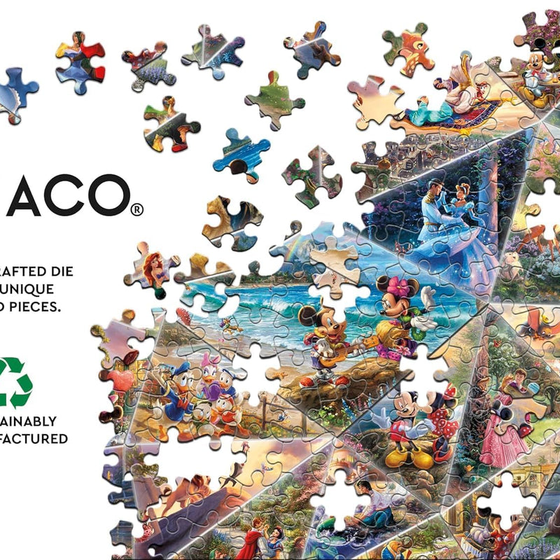 Buffalo Games Thomas Kinkade Disney Collage Jigsaw Puzzle, a 2000-Piece Premium Art Collection for Adults, Showcasing Immersive Disney Scenes and Proudly Made in the USA for an Enchanting Puzzling Experience.