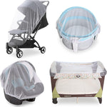 Baby Mosquito Net for Stroller, Bug Net and Mesh Protection,White | Reusable Portable Baby Insect Netting for Stroller, Playards, Pack N Plays and Portable Mini Crib