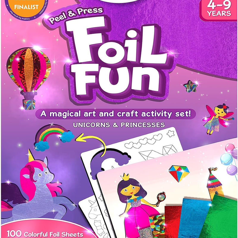 Skillmatics Foil Fun Pretty Patterns, Foil Art, Gift for Tweens & Adults | Travel Toys, Craft Kit, 18 DIY Magnets, 60+ Foam Stickers, Fine Motor Skills, DIY Mess-Free Activity, Screen-Free