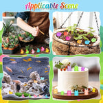135 PCS Luminous Mini Resin Ducks Tiny Glow in The Dark Duck/ Chickens/ Rabbit/ Frogs /Dolphin /Mushroom/ 6 Combination Sets Resin Miniature Animals for Micro Landscape Dollhouse Garden Decoration