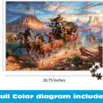 Buffalo Games Blend COTA Wild Wild West 1000 Piece Jigsaw Puzzle - 26.75 x 19.75 in - Western Action Art - Recycled Board & Poster - Puzzles for Adults 1000 Pieces