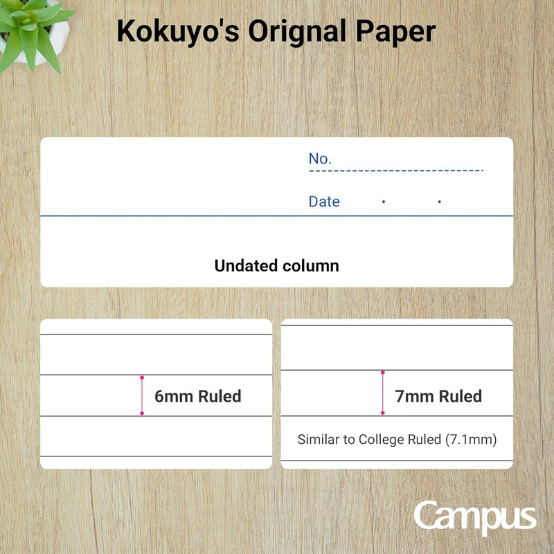 KOKUYO Composition Notebooks, 5 Pack Campus Semi-B5 Comp Book with B 6mm Ruled, 30 Sheets, Classic School Lined Notebook, Journal Notebook for Women Work Study Note Taking (NO-3CBNx5)