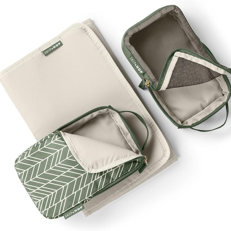 Skip Hop Diaper Bag Backpack: Forma, Multi-Function Baby Travel Bag with Changing Pad & Stroller Attachment, Sage