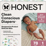 The Honest Company Diapers, All the Alpacas + Turtle Time, Size 1, 78 Count