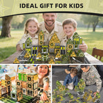 GobiDex Magnetic Tiles Expansion Pack for Kids 3-8, Army Building Blocks with STEM Learning and Sensory Play
