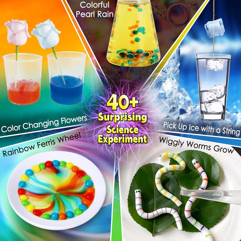 UNGLINGA Chemistry Science Kit for Kids, 40+ Experiments, Educational Toy Gift for Boys and Girls STEM Learning Toy