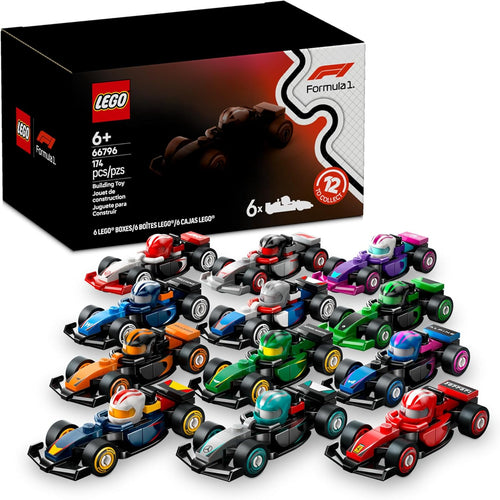 LEGO F1 Collectible Race Cars, 6 Pack - Building Set for Kids 6+, Birthday Party Favor or Gift - Mystery Box W/Surprise F1 Car Toys