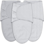SWEET DOLPHIN 3-Pack Baby Swaddle Sleep Sacks - Newborn Swaddle Blanket with Soft Cotton - Ergonomic Wrap for Boys and Girls, 0-3 Months, Grey