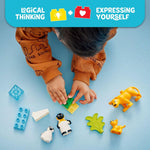 LEGO DUPLO Wild Animal Families Penguins & Lions Building Toy Playset for Preschool Learning and Educational Animal Toy
