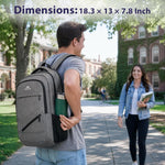 MATEIN Travel Laptop Backpack, 17 Inch Work TSA Approved Carry on Backpack, Large Computer Business Bag for Men Women with Trolley Sleeve and Anti Theft Pocket, College School Rucksack Book Bag, Grey