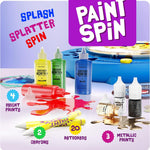 Paint Vortex Spin Art Machine - Kids Art Kit for Boys & Girls Ages 6+ | Motorized Spinner with Splash Guard, Metallic Paints & 20 Artboards - Birthday Gifts for Girls - Craft Kit
