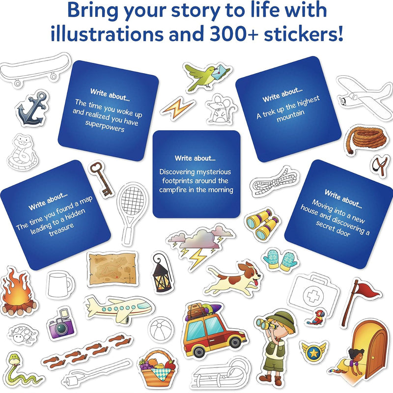 Skillmatics Storybook Art Kit – Adventures, Writing Activity, Gift for Kids | Create Adventure Stories, 300+ Stickers, Scrapbooking & Journal, Storytelling Activity, Screen-Free Craft, Ages 5, 6, 7, 8, 9