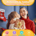 Busy Board for Toddlers with LED Light Switches, 13 Unique Switches, 24 LED Lights, Montessori Toy for 1-3 Years Old