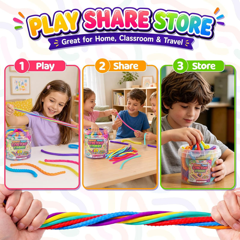 Sensory Autism Toys for Kids - Textured Stretchy Fidget Toys for Stress - Sensory Toys Special Needs for Autistic Toddlers Boys Girls Easter Baskets Stuffers Gifts, Treasure Prizes Classroom