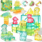 JOY SPOT! 40 PCS Sensory Soft Building Blocks for Toddlers, Kids Montessori Squishy Stacking Toy Set,Squeezable & Stretchable Early Learning Construction Playset,Puzzle Blocks for Creative Play